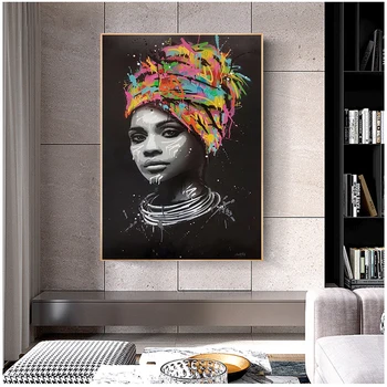Плакаты и принты, портретные картины, домашний декор, африканская женщина, настенное искусство, печать на холсте, картины на холсте в стиле поп-арт на стене