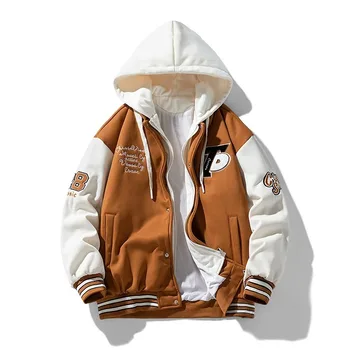 2024 Уличная повседневная куртка для мужчин из чистого хлопка с капюшоном в стиле хип-хоп, высококачественная Дизайнерская Повседневная куртка для мужчин, продающаяся в продаже