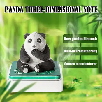 Бумажная модель 3D блокнота Mini Panda с календарем на 2024 год, блокноты со светодиодной подсветкой, милые блокноты для заметок, 3D стикеры для заметок, подарки