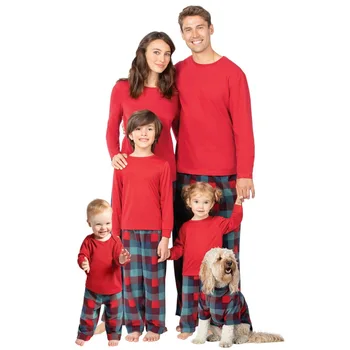 Теплая Рождественская домашняя одежда, семейная одежда для родителей и детей, Милый Мягкий свободный забавный комплект семейной одежды для взрослых и детей с собаками