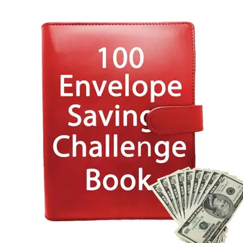 Конверт Savings Challenge 100 Конвертов Бюджетный Переплет Из Искусственной Кожи Формата А5 Водонепроницаемый Экономичный Переплет Для Погашения Долгов Семейного Бюджета