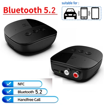 Аудиоприемник Bluetooth 5.3 3,5 мм Разъем AUX U Диск NFC RCA Музыкальный беспроводной адаптер с зарядным портом Type C для зарядки телефона