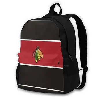Школьные сумки в стиле Чикагского хоккея для девочек-подростков, дорожные сумки для ноутбуков, Чикагское искусство, Чикагское искусство