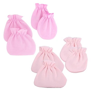 Мягкие хлопчатобумажные носки для рук и ног до щиколоток для младенцев 0-12 месяцев, защитные рукавицы для младенцев