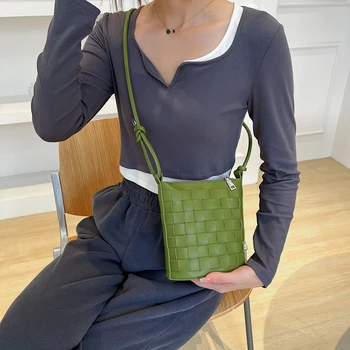 Дизайнерская сумка, кошельки и сумочки, женская тканая сумка, модная простая сумка через плечо, мини-поясная сумка, нагрудная сумка
