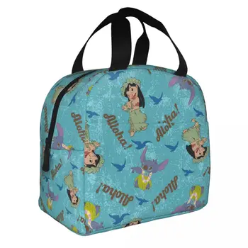 Disney Lilo & Stitch, Изолированная сумка для ланча, термосумка, Контейнер для еды, Большая сумка-ланч-бокс для девочек и мальчиков, Пляжные путешествия