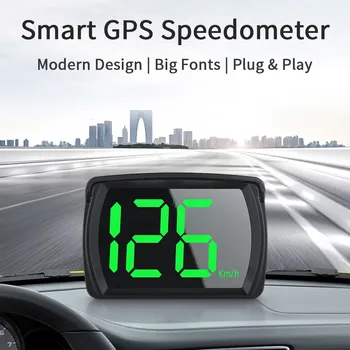 2023 GPS HUD Крупным Шрифтом Универсальный Автомобильный Умный Цифровой Спидометр KMH MPH Счетчик Напоминаний Электронные Аксессуары Автоматический Головной Дисплей