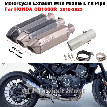 Выхлопная Система Мотоцикла Escape Modifide Труба Среднего Звена 51 мм Глушитель Moto DB Killer Для HONDA CB1000R CB 1000R 2018 - 2023