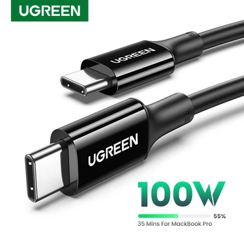 【Специальное предложение】UGREEN 100 Вт Кабель USB C -USB Type C для Macbook Samsung Xiaomi 1,5 м 100 Вт 5A E-Marker Chip Быстрый кабель USB Type C