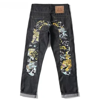 Европейские и американские джинсы для хай-стрит, джинсы с принтом граффити в стиле хип-хоп, мужские модные брендовые тонкие прямые широкие брюки, брюки