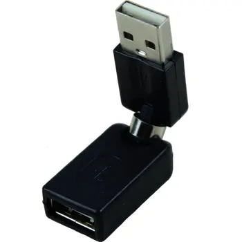 Черный удлинитель с разъемом USB 2.0 от мужчины к женщине с углом поворота 360 градусов