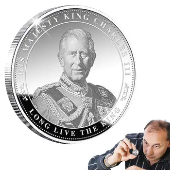 Король Англии Карл III Uk Royal Challenge Coins Брелок-Сувенир В Подарок, Набор Посеребренных Памятных Монет В Держателе