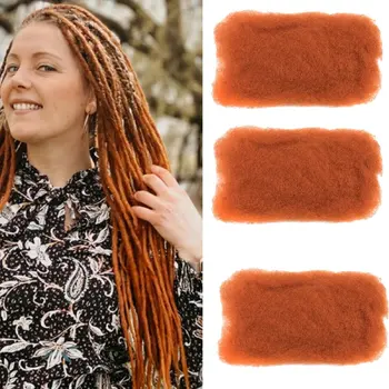 Имбирно-оранжевое афро-кудрявое наращивание волос для плетения дредов из человеческих волос