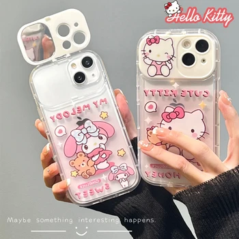 Sanrio Hello Kitty Чехол для Телефона iPhone 14pro 11 13 12 11 Promax Xsmax Xr Чехол с Опорным Держателем Противоударный Чехол В виде Ракушки Для Женщин