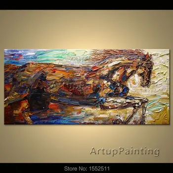 Современная абстрактная лошадь, ручная роспись маслом на холсте, поп-арт, животные, настенные панно для домашнего декора гостиной quadros