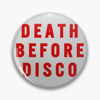Мягкая булавка с надписью Death Before Disco Stripes Movie Sweat, креативная шляпа, Милый декор, Женская Металлическая Забавная одежда, подарок, Модная брошь