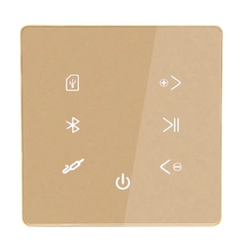 Музыкальная панель Bluetooth Музыкальная панель Фоновая Аудиосистема Smart Home Стерео для ресторана отеля Gold