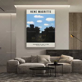 Рене Магритт - Империя света, 1950 -Плакат, Холст - Декор для дома - Винтажная живопись, Сюрреализм, Современное искусство, Настенное искусство