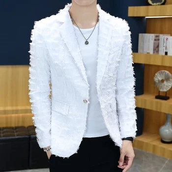 2023 Новая модная и красивая корейская версия маленького костюма мужского подросткового парикмахера-стилиста повседневное пальто slim tide master uniform