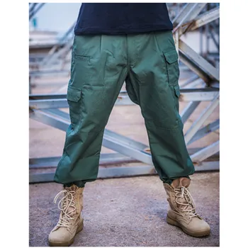 Износостойкие армейские вентиляторы из клетчатой ткани, тактические брюки, Свободные прямые мужские спортивные штаны для пеших прогулок, военные тренировочные брюки, Брюки