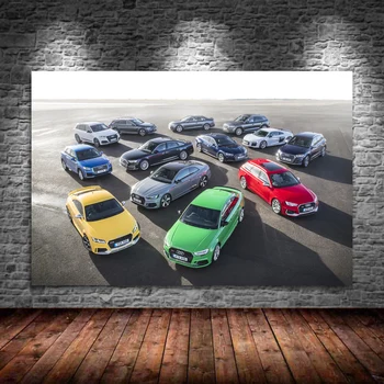 Суперкар Audis Family RS3 RS4 TT R8 Роскошные Автомобили Настенные Художественные Плакаты и Принты Современная Живопись На Холсте Украшение Домашней Комнаты