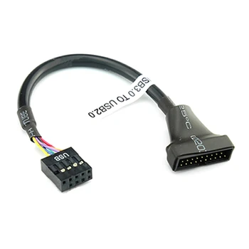 Кабель-Разветвитель USB-Коллектора, 19/20-контактный Разъем USB-Коллектора Материнской Платы к 9-Контактному Кабелю USB Dropship