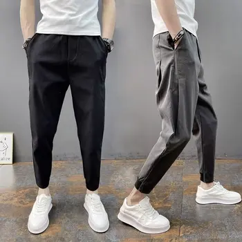 Модные Летние Мужские штаны для бега трусцой с принтом, мужские спортивные брюки 2023, модные брюки Y2K, Корейская повседневная одежда, брюки-карго с узкими штанинами