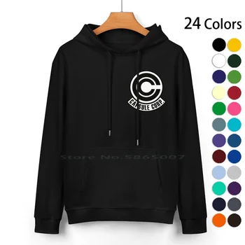 Capsule Corp Оригинальный логотип, свитер с капюшоном из чистого хлопка, 24 цвета, кофты Capsule Corp из аниме, манги, Бульмы, Z Z Super 100% Хлопок