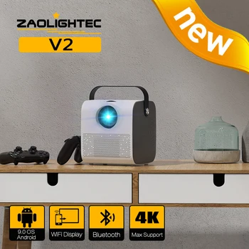 ZAOLIGHTEC V2 Портативный Мини Светодиодный Умный Проектор Android Wifi Домашний Кинотеатр Видео для Смартфона Full HD Max 1080P 4k Cinema