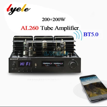 Усилитель звука Lyele AL260 Мощностью 400 Вт Двухканальный Usb-Волоконно-Оптический Коаксиальный Цифровой Вход Bluetooth 5.0 Ламповый Усилитель
