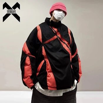 Y2K Парки в стиле хип-хоп, куртки, пуховики в стиле пэчворк, пальто, теплое толстое пальто с капюшоном и подкладкой,