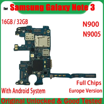 Оригинальные Разблокированные Логические Платы Для Samsung Galaxy Note 3 N900 N9005 Материнская Плата с Полным Набором Чипов Android System Plate Хорошо Протестирована