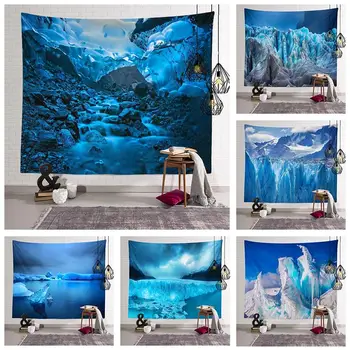 Спальня Гостиная Настенное Фоновое Украшение Гобелен Антарктический Ледник Голубое Небо Домашний Декор 