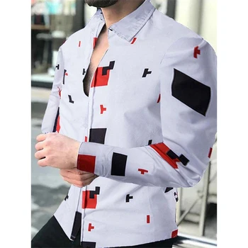Персонализированная модная рубашка для шоппинга на свежем воздухе, Дышащая тонкая мужская модная рубашка на осень 2023 года.