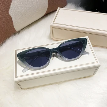 Трендовые солнцезащитные очки Cat Eye в градиентной синей оправе, женские солнцезащитные очки 2022, Элитный бренд, коричневые линзы, очки Cat Eye, оттенки для мужчин, Солнцезащитные очки UV400