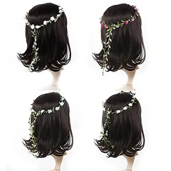 Девушка в стиле бохо, цветок, Невеста, Свадебный Венок для волос на лбу, повязка на голову, гирлянда
