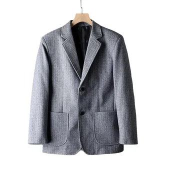 Высококачественный мужской блейзер в итальянском стиле, элегантный и модный, высокого класса, минималистичный, деловой, повседневный, для джентльмена, официальное пальто