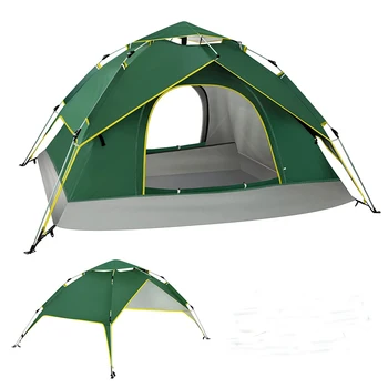 Полноавтоматические быстрооткрывающиеся всплывающие палатки для кемпинга на 3-4 человека, двухслойные, водонепроницаемые палатки для кемпинга на открытом воздухе