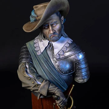1/10 Испанец, древний воин XVII века, наборы моделей солдатских фигурок из смолы, миниатюрный солдатик в разобранном виде, неокрашенный