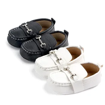 Весенне-осенняя повседневная обувь для малышей First Walker с мягкой подошвой из искусственной кожи, нескользящая обувь для мальчиков и девочек, обувь с железной пряжкой, детская обувь для прогулок