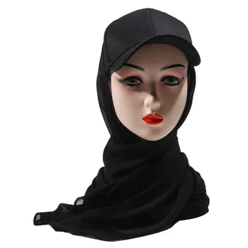 Бейсболка Кепка Хиджаб Шаль Мгновенный Хиджаб Бандана Тюрбан Для женщин 2024 Новый Готовый к ношению Цельный Солнцезащитный платок-шарф