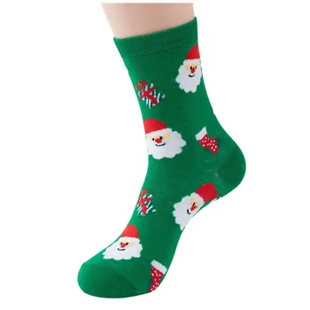Носки с рождественскими рисунками из серии Fashion Comfort из чистого хлопка Хлопчатобумажные Носки Красный Зеленый Черный Женский