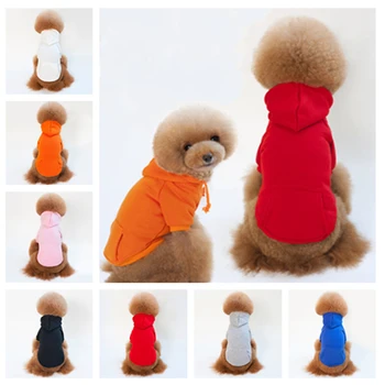 Семицветная модная толстовка с капюшоном для собак, зимние принадлежности для домашних животных, плюшевое боевое пальто, куртка, хлопковая одежда для домашних животных