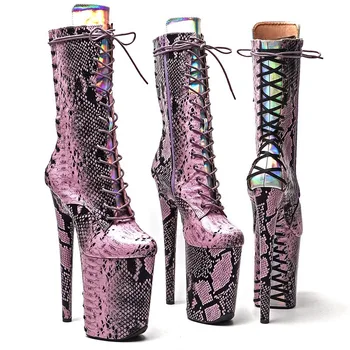 Auman Ale/ новинка, 23 см/ 9 дюймов, искусственная кожа, Пикантные экзотические женские ботинки на платформе и высоком каблуке для вечеринок, обувь для танцев на шесте 121