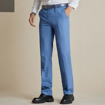 2022 Мужская Весенне-осенняя мода Деловые Повседневные Длинные брюки, костюмные брюки, мужские эластичные Прямые Официальные брюки, Плюс Размер Z41