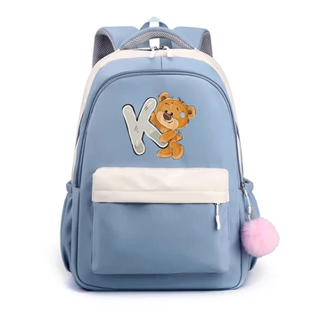 Прекрасный Медвежонок, 26 английских букв, рюкзак для детей, школьный рюкзак для девочек, подарок для детей-подростков, женские дорожные сумки, Обратно в школу