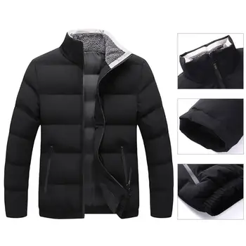 Потрясающая зимняя куртка с защитой шеи, мужская куртка на молнии с длинным рукавом, зимняя куртка, мужское пальто, воротник-стойка