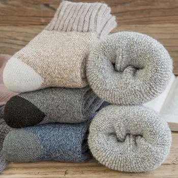 Мужские Зимние Морозостойкие Шерстяные носки, Супер Теплые Носки в трубку из более толстого Кашемира, Универсальные Повседневные носки в стиле Ретро, Средние Ярды