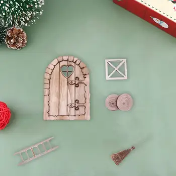 Миниатюрный Набор Для Изготовления Плетеных Дверей Праздничные Сказочные Садовые Украшения Рождественский Дверной Набор Гномов с Миниатюрными Почтовыми Ящиками Elf Door