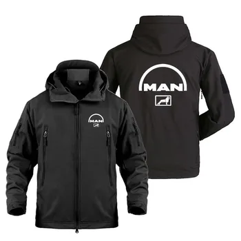 Водонепроницаемые куртки SoftShell для мужчин MAN Truck, флисовые теплые куртки с множеством карманов, уличные куртки SoftShell Man в стиле милитари